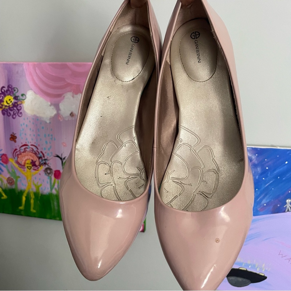 Giani Bernini Blush Pink Patent Pointed-Toe Flats